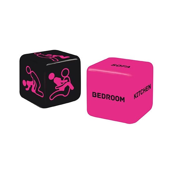 Sex dice with door hanger set (black-pink)