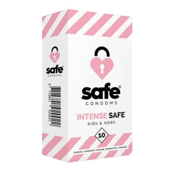 SAFE Intense Safe - ribbed-dotted condom (10pcs)