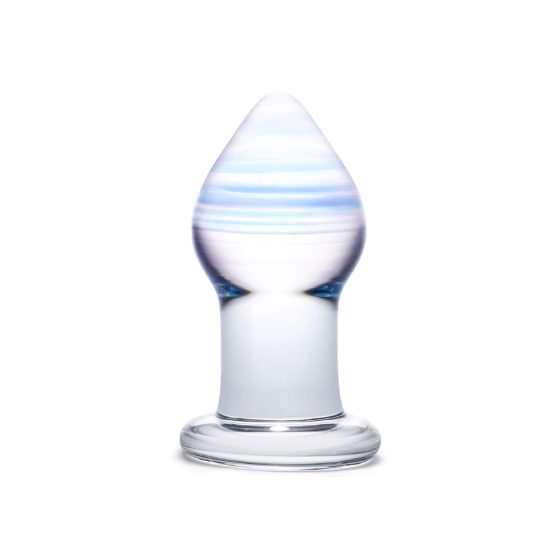 GLAS Amethyst Rain - glass anal dildo (translucent purple)