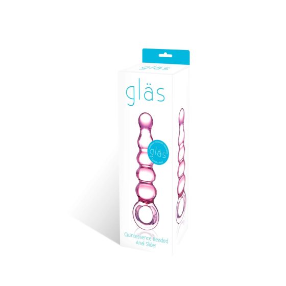 GLAS - Glass anal beaded dildo (pink)