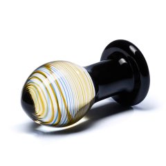 GLAS Galileo - glass anal dildo (black-gold)