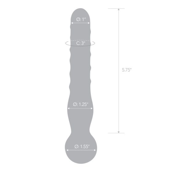 GLAS - double-ended, glass dildo (translucent)