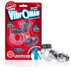   Screaming Vibroman - vibrating penis ring set - black (3 pieces)