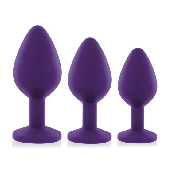 Rianne - 3 piece silicone anal set (purple)