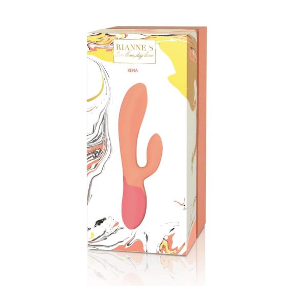 Rianne Essential Xena - rechargeable, heated, vibrator with wand (peach-coral)