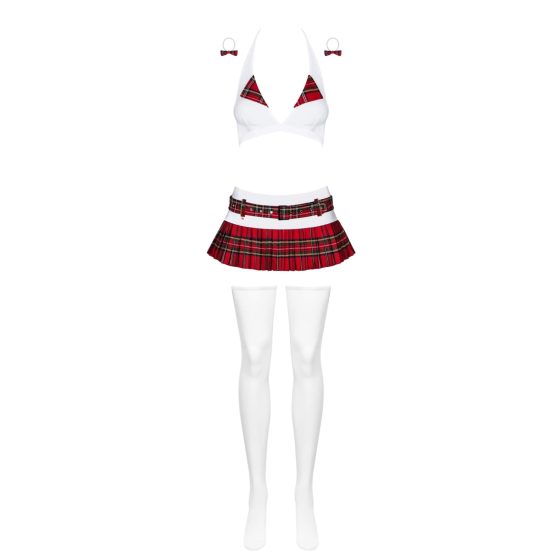 Obsessive Schooly - schoolgirl costume set (6 pieces) - L/XL