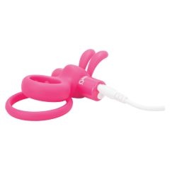   Screaming Charged Ohare - rechargeable bunny vibrating penis ring (pink)