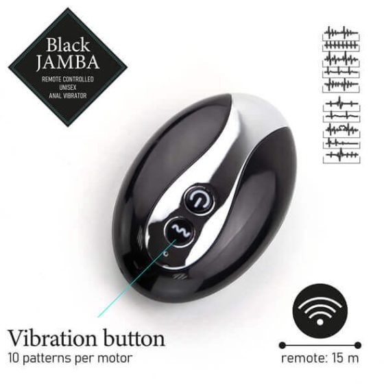 FEELZTOYS Black Jamba - rechargeable, radio controlled, heated anal vibrator (black)