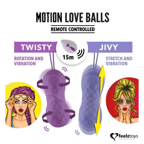 FEELZTOYS Twisty - battery, radio, waterproof, rotating vibrating egg (purple)