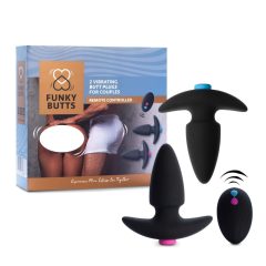   FEELZTOYS Funkybutts - Rechargeable, radio controlled anal vibrator set - (black) -