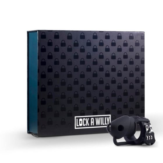 LOCK A WILLY - silicone penis cage with padlock (black)