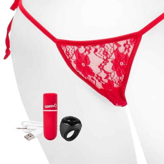 MySecret Screaming Panty - rechargeable radio vibrating panty - red (S-L)