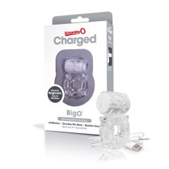   Screaming Charged BigO - battery operated, star, vibrating penis ring (translucent)