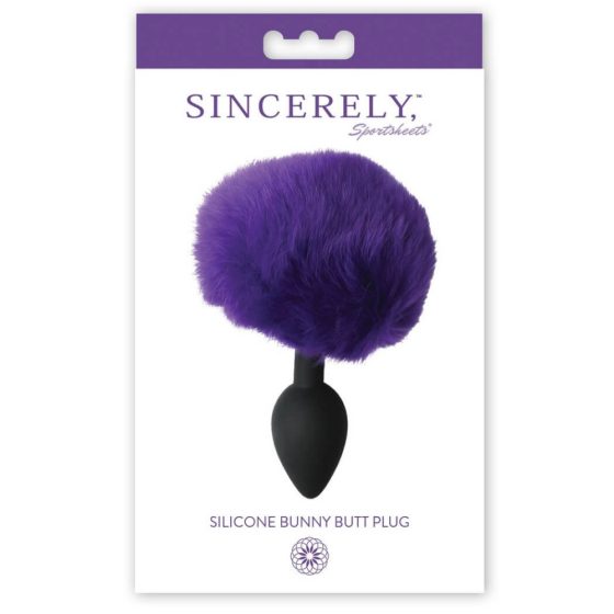Sportsheets Sincerely - silicone anal dildo with bunny tail (black-purple)