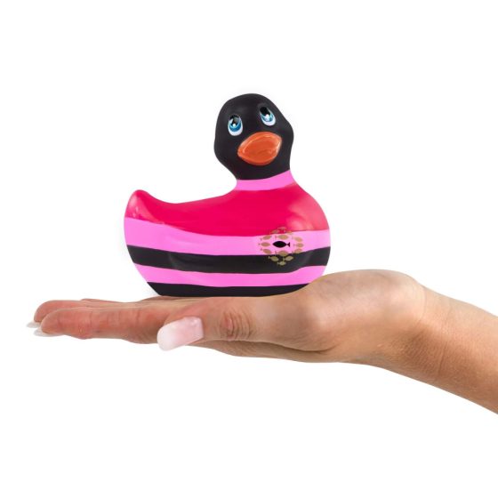 My Duckie Colors 2.0 - striped duck waterproof clitoral vibrator (black-pink)