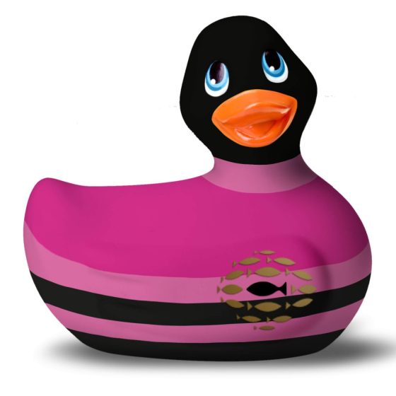 My Duckie Colors 2.0 - striped duck waterproof clitoral vibrator (black-pink)