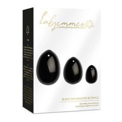 La Gemmes Yoni - gecko ball set - black obsidian (3pcs)