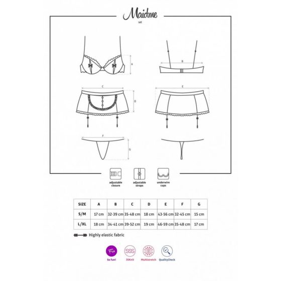 Obsessive Maidme - maid costume set (6 pieces) - L/XL