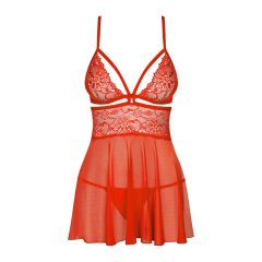   Obsessive 838-BAB-3 - Sexy lace babydoll with thong (red) - L/XL