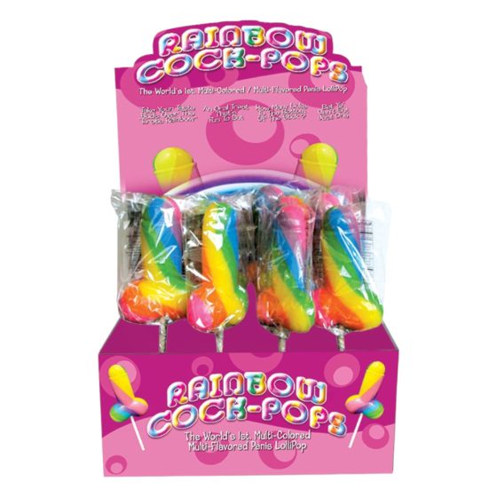 Rainbow Cock Pop - coloured penis lollipop (85g) - fruity
