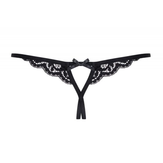 Obsessive 831-THC-1 - tiny bows open lace thong (black)