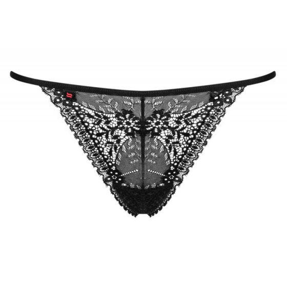 Obsessive Intensa - lace thong with straps (black) - L/XL