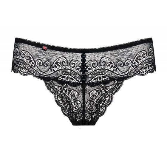 Obsessive Miamor - stone lace thong for women (black) - L/XL