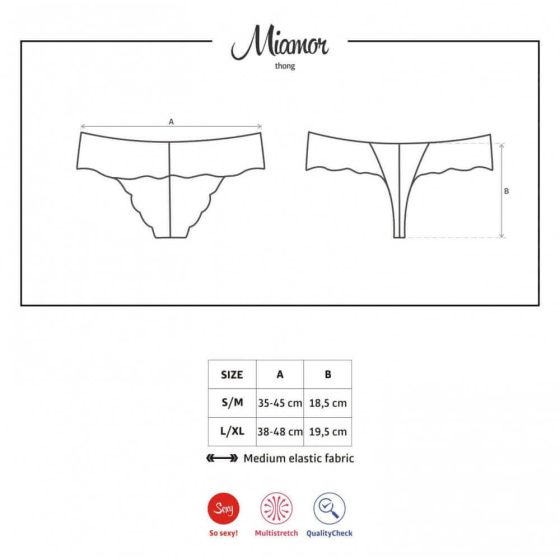 Obsessive Miamor - stone lace thong for women (black) - L/XL