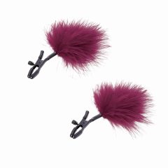 S&M - feather nipple clip (burgundy)