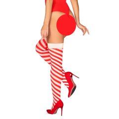 / Obsessive Kissmass - striped thigh fix (red and white)