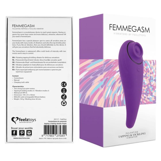 FEELZTOYS Femmegasm - rechargeable, waterproof vaginal and clitoral vibrator (purple)