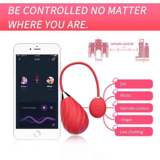 Magic Motion Sundae - smart rechargeable vibrating egg (red)