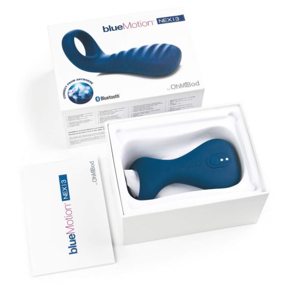 OHMIBOD Bluemotion Nex 3 - smart rechargeable vibrating penis ring (blue)