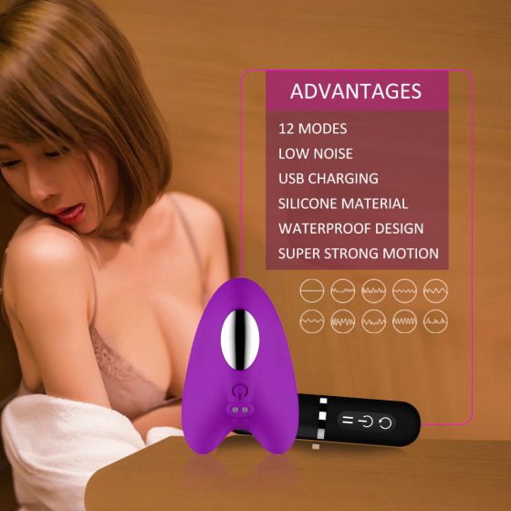 Aixiasia Ebby Panty - rechargeable radio clitoral vibrator set (purple)