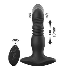   Aixiasia Roy - Rechargeable, radio controlled anal vibrator (black)