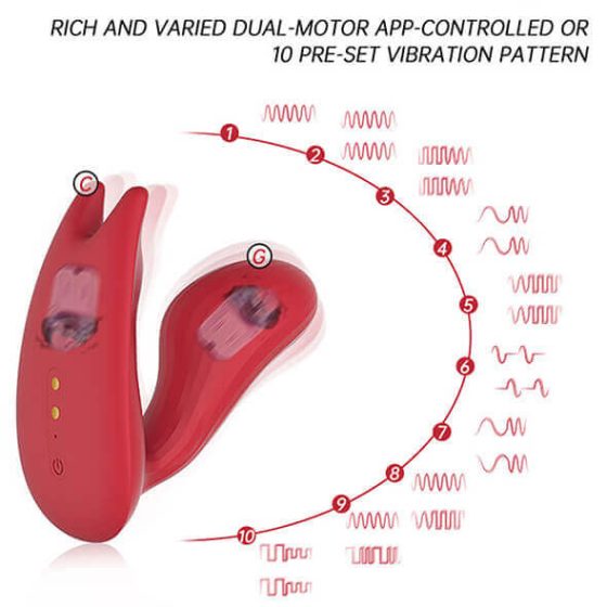 Magic Motion Umi - smart battery-operated attachable vibrator (red)