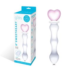 GLAS - heart-shaped glass dildo (translucent)