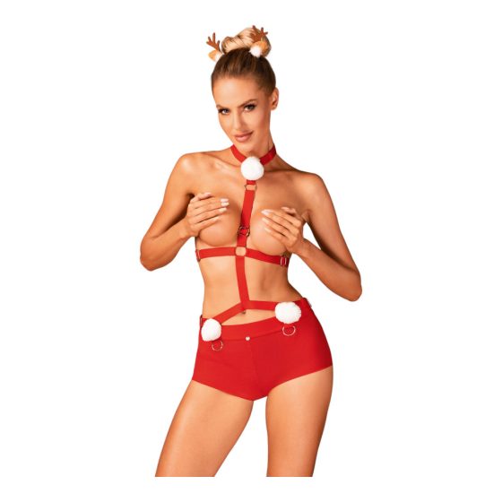 Obsessive Ms Reindy - Women's Reindeer Costume Set (2 pieces) - red - M/L