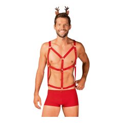   Obsessive Mr Reindy - men's reindeer costume set (3 pieces) - red
