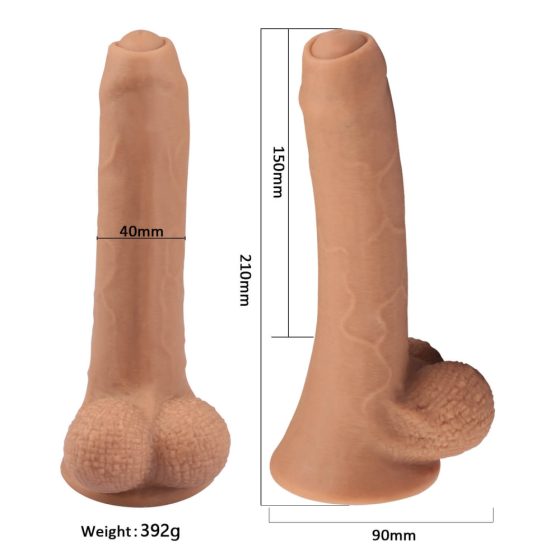 Tracy's Dog Uncut Foreskin - testicular foreskin dildo (21cm) - natural